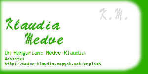 klaudia medve business card